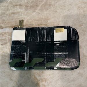 Fossil Black and Green Clutch Wristlet